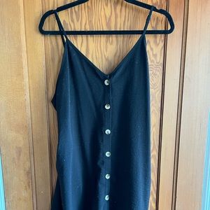 Button up tank top black dress